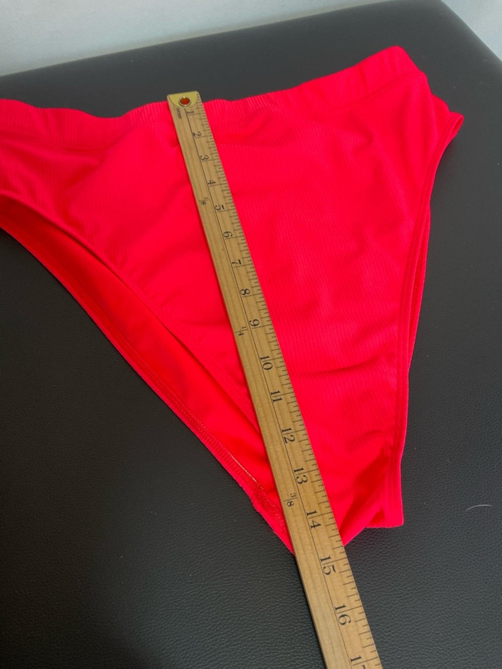 ASOS Red Ribbed High Waist Bikini Set - Picture 9 of 10